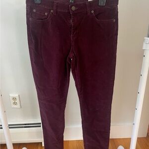 Banana Republic women’s Slim Jeans in maroon faux velvet